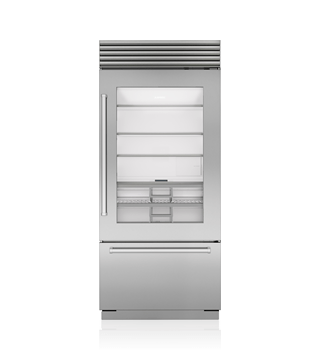 36" Side by Side Ref O/U - 36IN CLASSIC OVER-AND-UNDER REFRIGERATOR/FREEZER WITH GLASS DOOR - CABINETS & COUNTERS